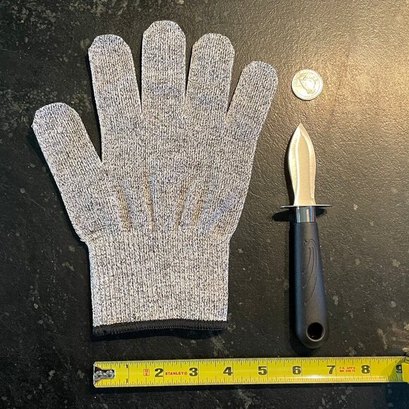Oyster Shucking Knife (Black) and Glove (Gray) (NWOT) - Picture 2 of 4